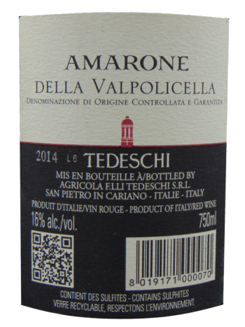 Thông tin rượu vang Amarone Tedeschi