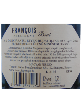 Thông tin rượu vang Francois President Brut