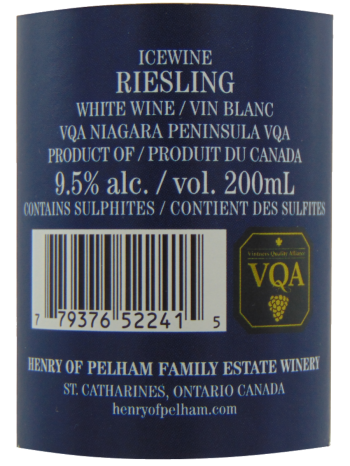 Thông tin rượu vang Henry of Pelham Riesling Ice Wine