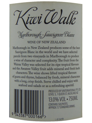 Thông tin rượu vang Kiwi Walk Sauvignon Blanc