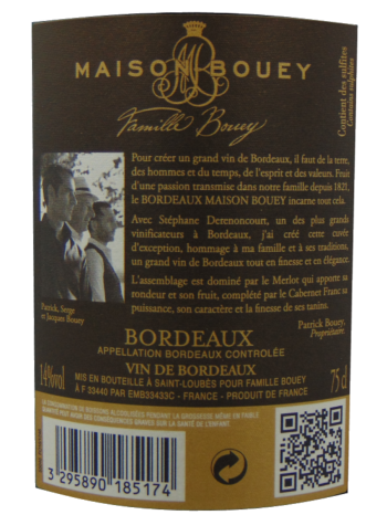 Thông tin rượu vang Maison Bouey Bordeaux