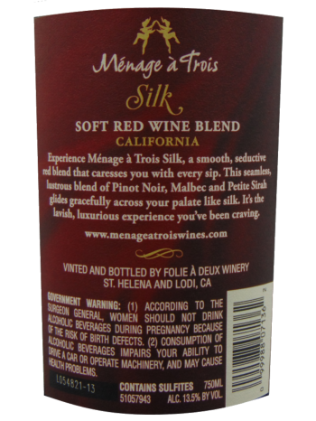 Thông tin rượu vang Menage Trois Silk