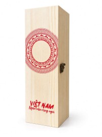 Hộp gỗ đơn hoa văn Trống Đồng