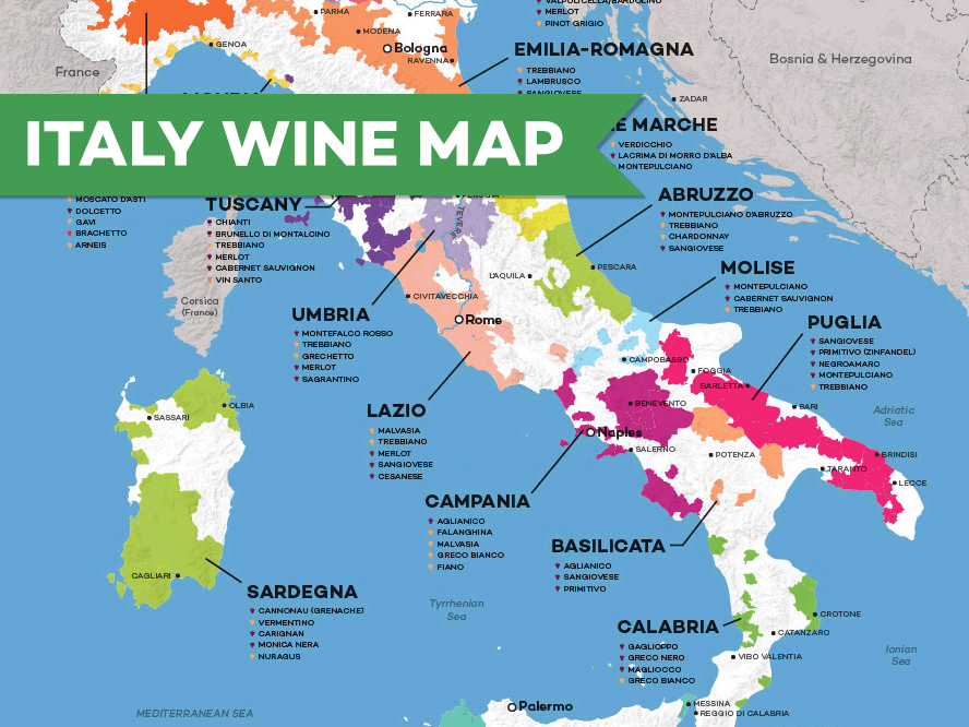 các vùng sản xuất rượu vang của Ý